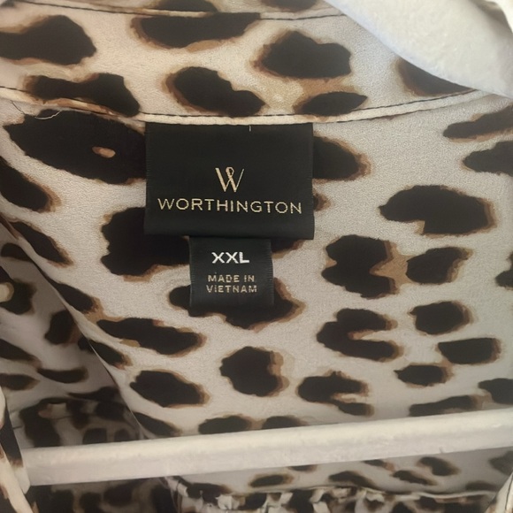 FINAL MARKDOWN Worthington Animal Print Blouse xxl - Picture 2 of 3